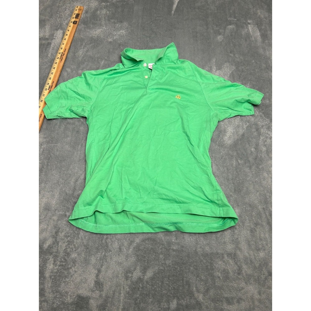 Brooks Brothers Shirt Mens Medium Green Performance Polo Cotton Preppy Academia